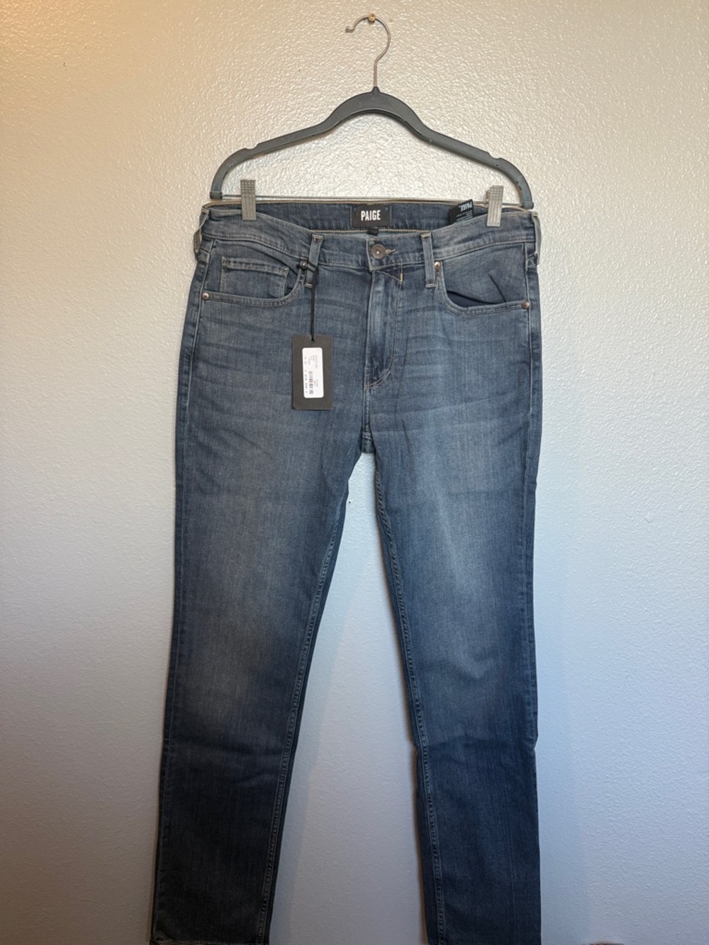 PAIGE men’s  Slim Straight Jeans in Medium Blue